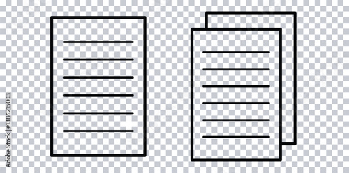 Document File Icon Set – Flat, Solid, and Outline Style Paper Sheet Icons for Apps, Websites, Digital Files, Data Management, and UI Designs.