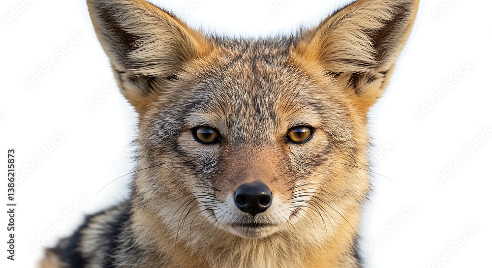 Fototapeta premium Black-backed Jackal Portrait: A Close-Up Wildlife Image AI Generated