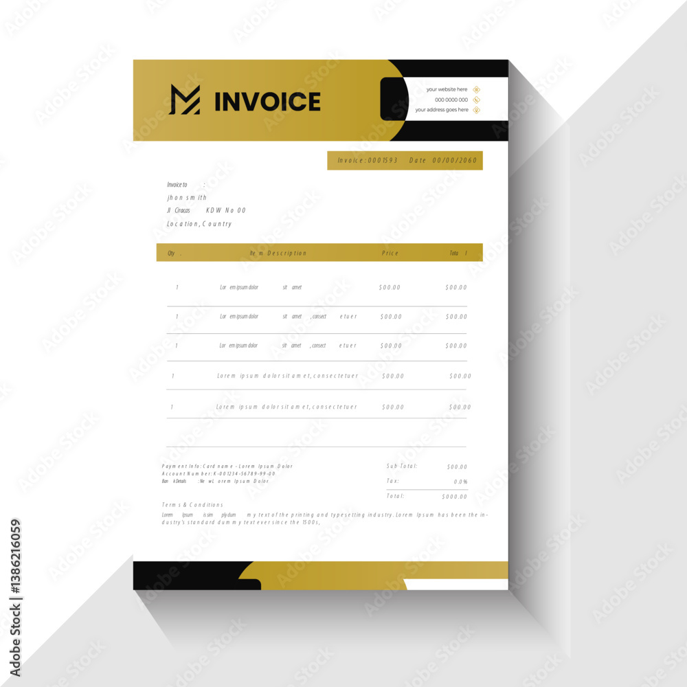 Obraz premium Modern & Clean Invoice Layout template design