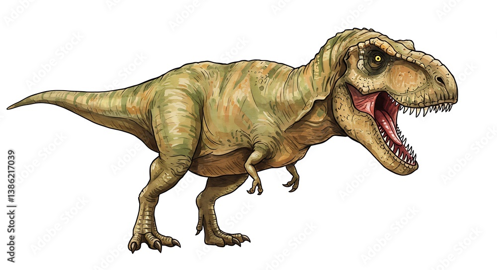 Raw Power: A Detailed Tyrannosaurus Rex Illustration in Warm Tones AI Generated Raw Power: A Detailed Tyrannosaurus Rex Illustration in Warm Tones AI Generated