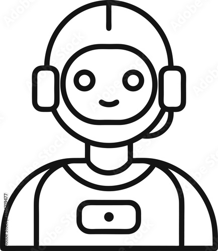 Robot Assistant Icon - AI Powered Digital Helper for Automation and Technology

