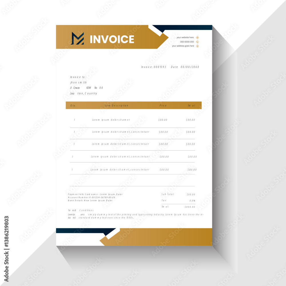 Obraz premium Modern & Clean Invoice Layout template design