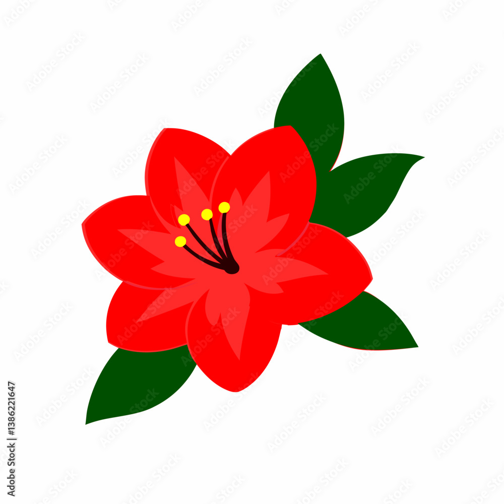 Obraz premium azalea flower vector isolated on white background
