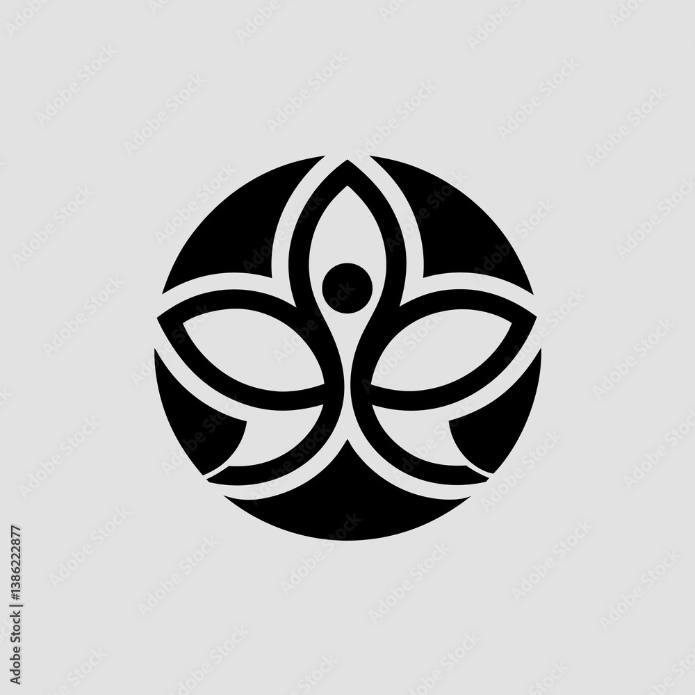 Obraz premium vector illustration of a black and white abstract symbol
