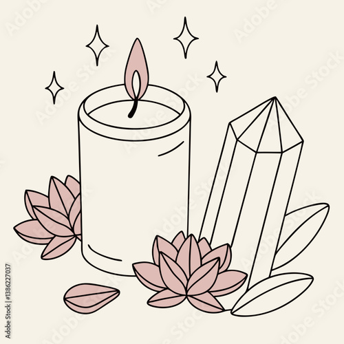 candle and flower