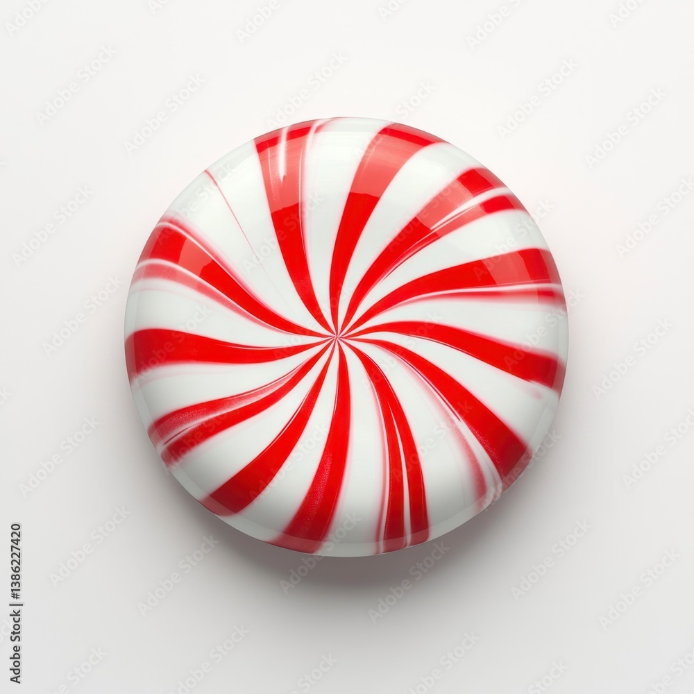 Close Up of Peppermint Candy with Red and White Stripes Swirl Close Up of Peppermint Candy with Red and White Stripes Swirl