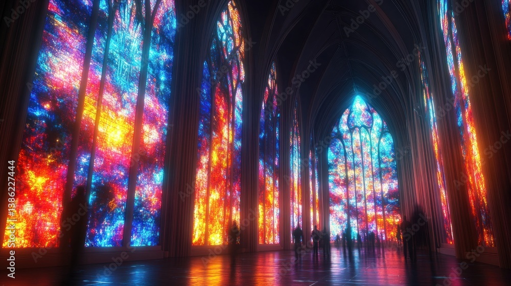 Fototapeta premium Cosmic Cathedral: A Symphony of Light and Color