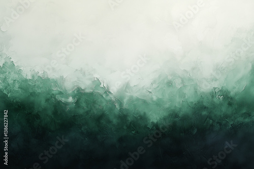 Green and White Watercolor Mist Background – Abstract Foggy Nature Texture