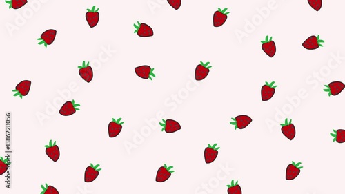 Wallpaper Mural seamless pattern with strawberries Torontodigital.ca
