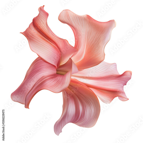 Beautiful Pink Lily with Trumpet Shaped Petals Isolated on Transparent Background