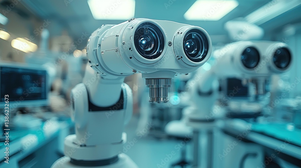 Robotic arms in a modern tech lab. Robotic arms in a modern tech lab.