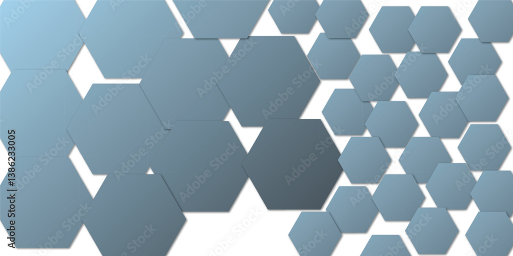 Obraz premium Geometric technology colorful hexagon background. Abstract vector illustration Science technology and medical concept hexagon on transparent background.