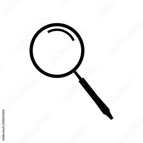 Magnifying glass icon on white