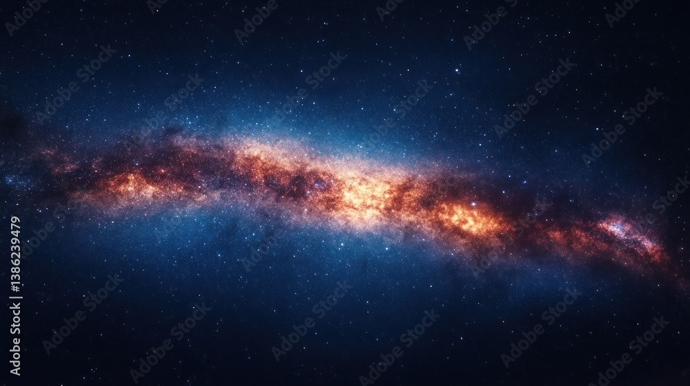 Obraz premium Milky Way Galaxy: A Celestial River of Stars