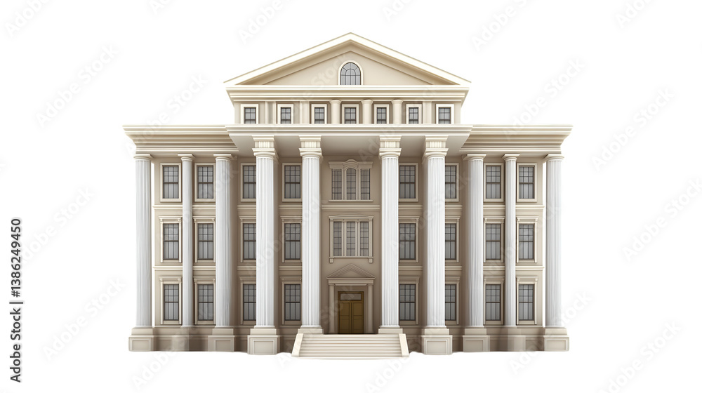 Fototapeta premium Classical Architecture with Grand Columns and Symmetrical Design for Historical Educational o