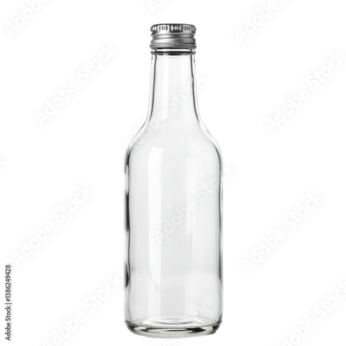 Wallpaper Mural Empty clear glass bottle with silver cap. Torontodigital.ca