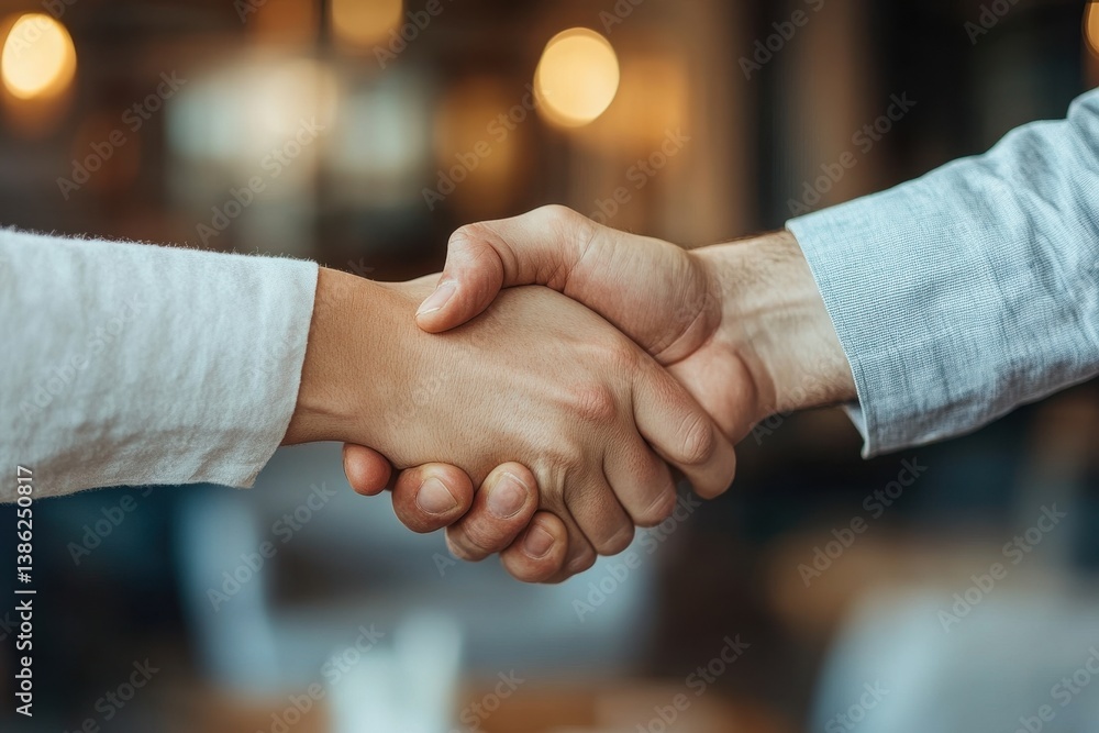 Professional handshake signaling partnership agreement in a modern office setting during daytime Professional handshake signaling partnership agreement in a modern office setting during daytime