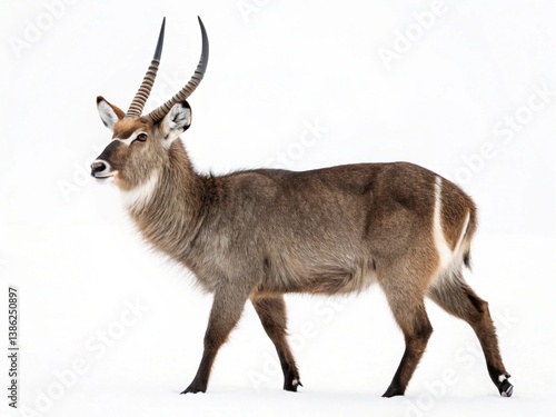 waterbuck isolated on white background
