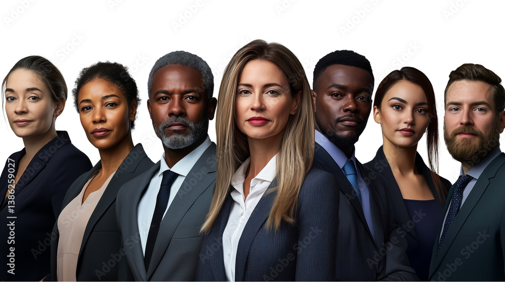 Business diversity in a group photo, a strong team at the intersection of different cultures, a team captured in one photo, a business team of diverse people, on a transparent backgrounds Business diversity in a group photo, a strong team at the intersection of different cultures, a team captured in one photo, a business team of diverse people, on a transparent backgrounds