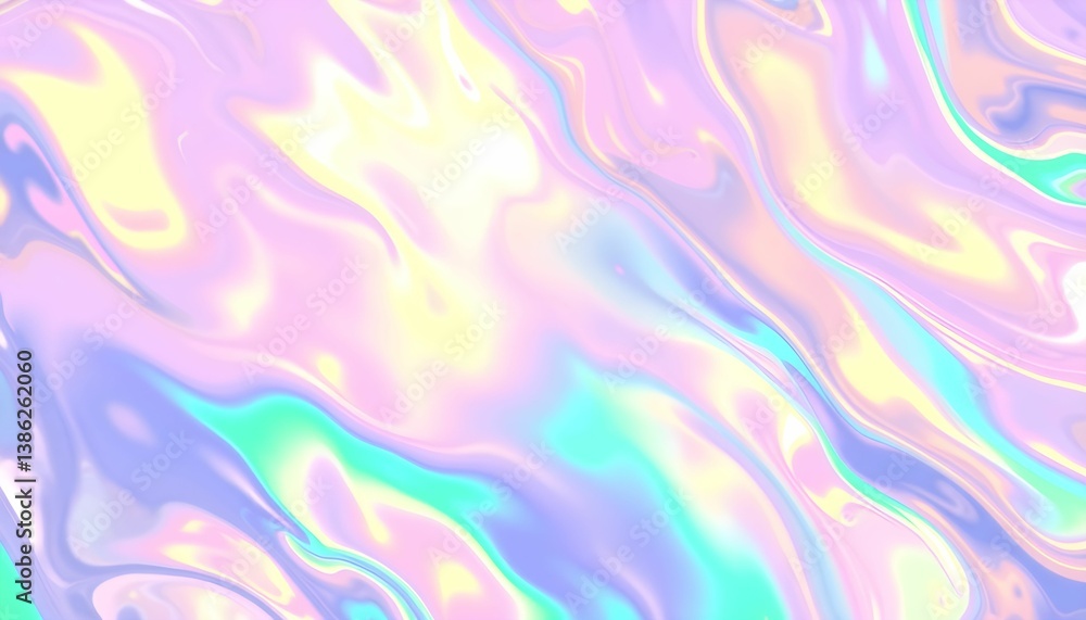 Obraz premium Holographic Iridescent Texture Background – Futuristic Abstract Light Reflection Design