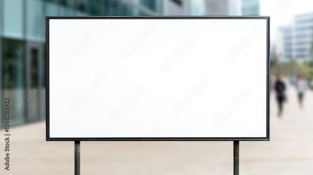 Fototapeta premium Blank Billboard Mockup Rectangular Sign, Urban Setting, Advertising Concept, Billboard, Mockup Billboard, Advertising