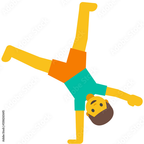 Boy Cartwheeling (Light Skin)
