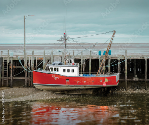 Fishing boat, low tide