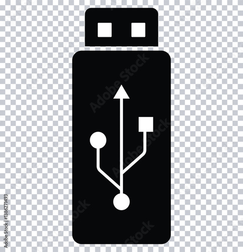 USB Icon. Vector usb flash drive vector icon. Usb icon set. Flash disk sign and symbol.	