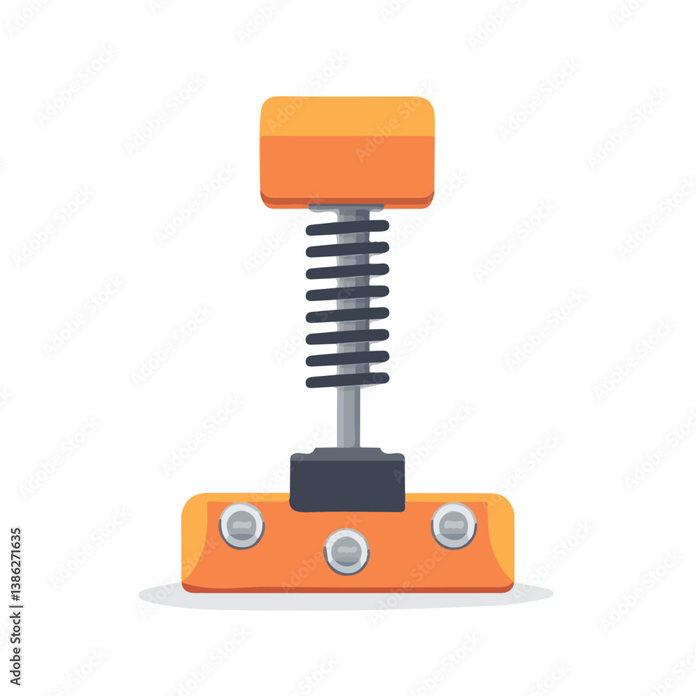 Flat vector drum pedal spring, minimalist design, isolated on a white background.
Flat vector drum pedal spring, minimalist design, isolated on a white background.