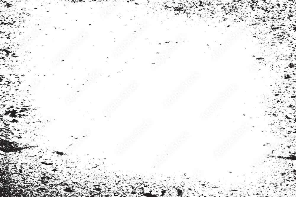 Fototapeta premium Grunge border vector texture background. Abstract frame overlay. Dirty and damaged backdrop. Vector graphic illustration with transparent white. EPS10. 