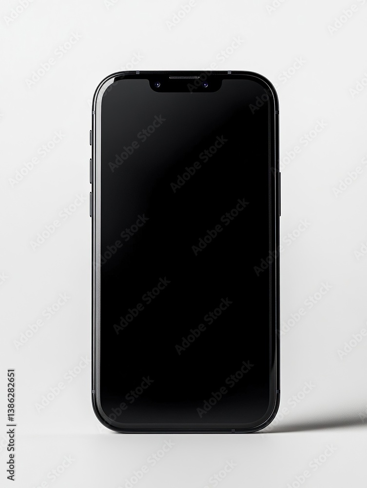 Sleek smartphone on white: minimal design, modern technology, smooth black screen, elegant simplicity. Sleek smartphone on white: minimal design, modern technology, smooth black screen, elegant simplicity.