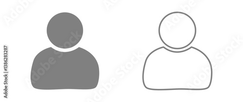 Vector flat illustration in grayscale. Avatar, user profile, person icon, gender neutral silhouette, profile picture. Suitable for social media profiles, icons, screensavers and as a template.