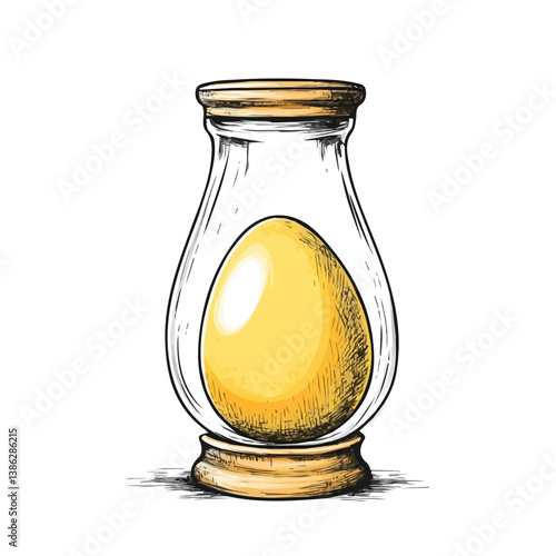 Egg Timer 2D flat vector illustration, isolated on a white background.