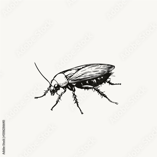 Flea Jump 2D flat vector illustration, isolated on a white background.
