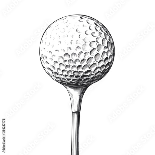 Golf Tee 2D flat vector illustration, isolated on a white background.
