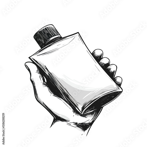 Hand Cream 2D flat vector illustration, isolated on a white background.