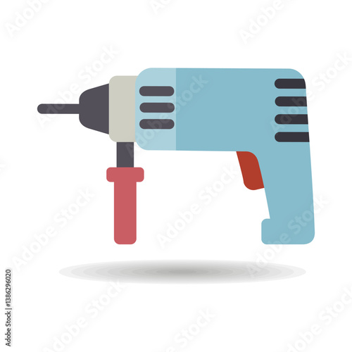 Electric hammer drill vector isolated icon