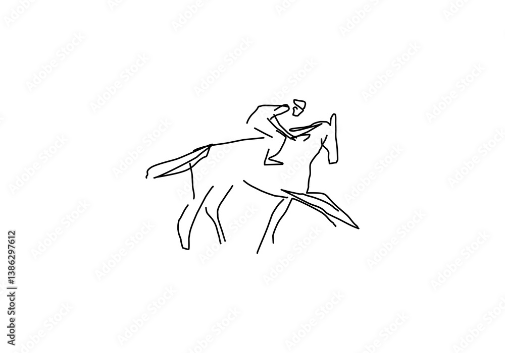 Simple line art illustration of a horse, symbolizing strength, freedom, and grace in a minimalist Simple line art illustration of a horse, symbolizing strength, freedom, and grace in a minimalist