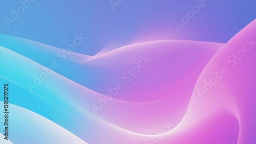 Soft abstract gradient waves in blue and pink create calming design background.