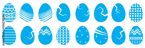 Easter Eggs with Realistic ornament pattern, Vector