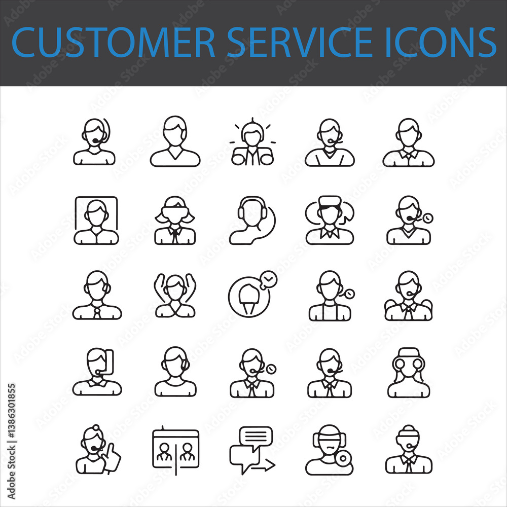 Customer Service Icon - Support, Communication, Help Desk, Consultation and Assistance Concept Customer Service Icon - Support, Communication, Help Desk, Consultation and Assistance Concept