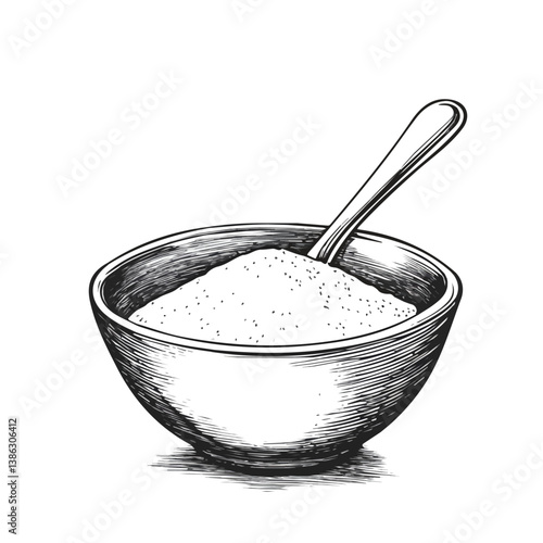 Sugar Bowl 2D flat vector illustration, isolated on a white background.