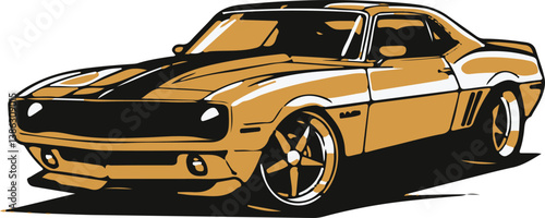 Camaro Clipart Cartoon American Muscle Car Vector, Car Clipart, Cartoon Clipart, Muscle Clipart PNG and Vector with Transparent Background for Free Download 
