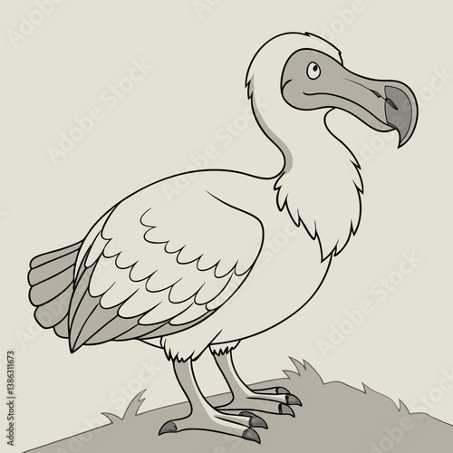 A vibrant vector illustration of the extinct Mauritius Dodo bird.