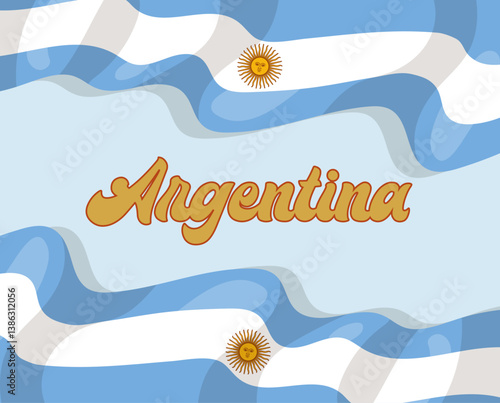 Fondo de bandera de Argentina con logo del país para celebrar el día nacional en mayo