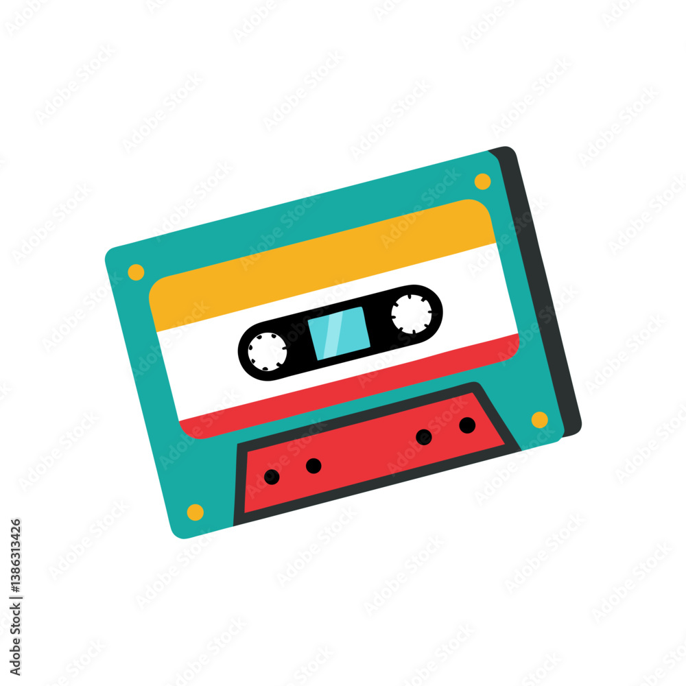 Fototapeta premium cassette tape isolated on white