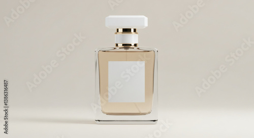 Elegant Perfume Bottle Mockup Amber Glass with White Cap