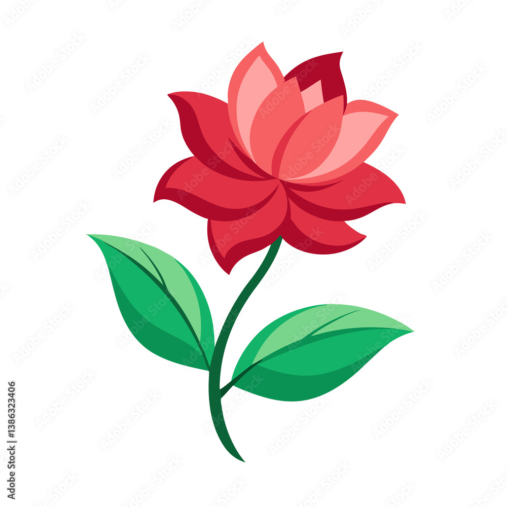 Obraz premium red flower isolated on white background