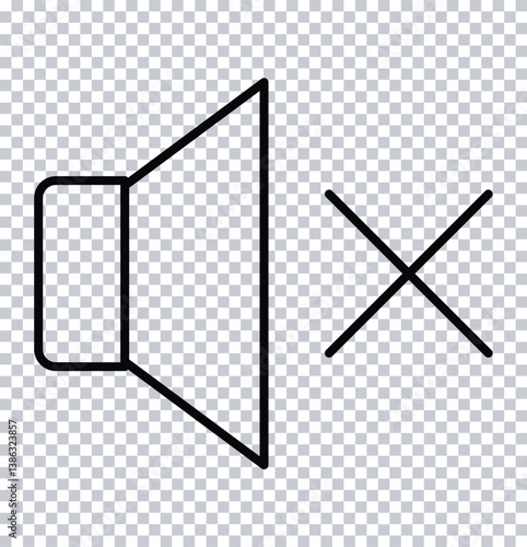 Muted Icon. no volume icon. Mute icon vector. sound off.