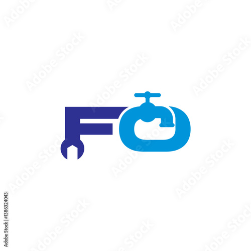Letter F and O Plumber Logo Vector 001